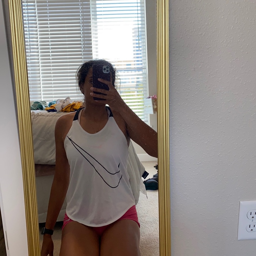 White Nike Running Tank